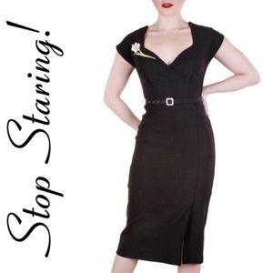 Stop Staring Black Wiggle Dress